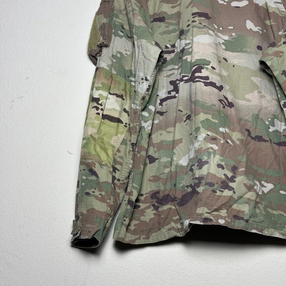 US Military Army Unpatched Field Coat Jacket Men L Camo Green Outerwear Brown - Picture 7 of 12